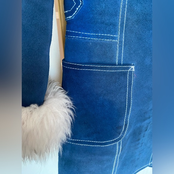*Rare*  1960's sherpa lined blue suede jacket - Picture 3 of 10
